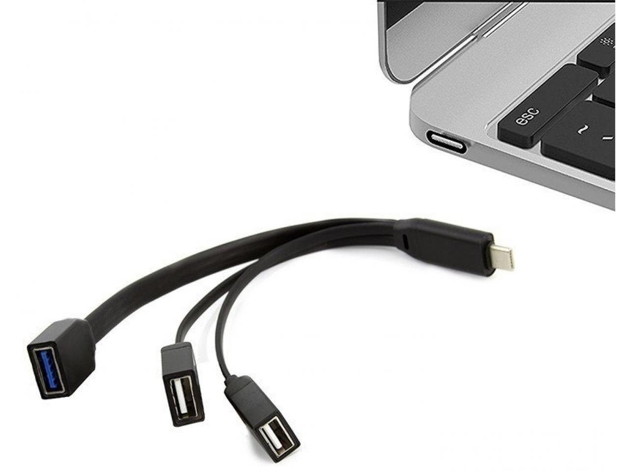 USBC auf 3Fach USB Kabel 3 USB Geräte anschliessen an USBC Buchse