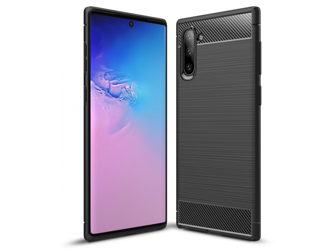 Samsung Galaxy Note10 Carbon Gummi Hülle TPU Case schwarz online bestellen