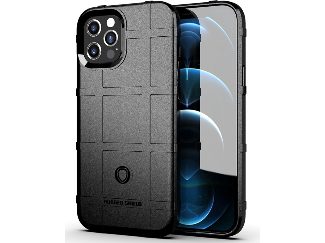 iPhone 12 Pro Max Rugged ShieldCase Hülle Anti-Shock Cover schwarz