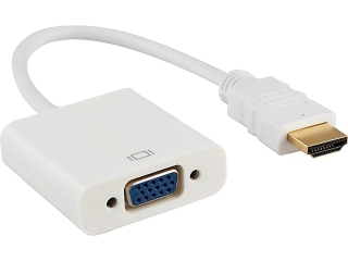 HDMI auf VGA Adapter Kabel mit Audio - vergoldete Anschlüsse - weiss