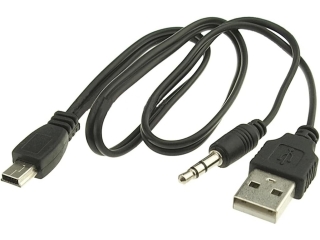 USB Ladekabel zu Mini B-Stecker mit 3.5mm Audio für Mini Lautsprecher