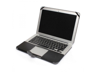 MacBook Pro Retina 15" Lederhülle Aufklappbare Tasche Cover in Schwarz