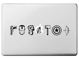 MacBook 13" Sticker Aufkleber Banksy Art Pistol Captain America Hammer