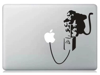 MacBook 13" Sticker Aufkleber - Monkey Exploding Apple Logo Banksy Art