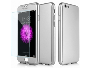 360 Grad Panzerglas Case iPhone 6/6S superdünner Rundumschutz silber