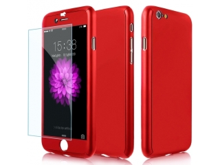 360 Grad Panzerglas Case iPhone 6/6S superdünner Rundumschutz Rot