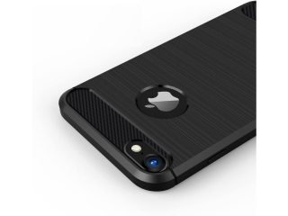 Apple iPhone SE 2022 Carbon Gummi Hülle TPU Case schwarz