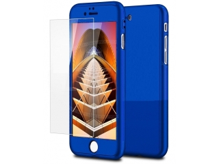 360 Grad Panzerglas Case iPhone 6/6S superdünner Rundumschutz blau