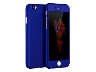 360 Grad Panzerglas Case iPhone 6/6S superdünner Rundumschutz blau