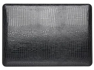 MacBook 12 Hard Case Hülle mit veganem Leder schwarz
