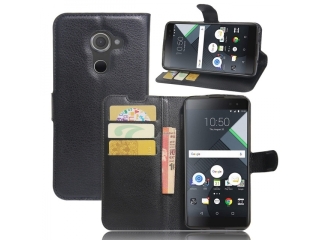 BlackBerry DTEK60 Lederhülle Portemonnaie Karten Etui schwarz