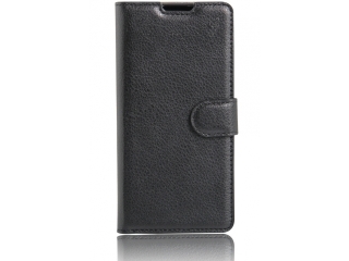 BlackBerry DTEK60 Lederhülle Portemonnaie Karten Etui schwarz