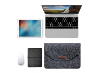 2-in-1 Felt Sleeve Macbook & Notebook 13.3" Tasche Filz dunkelgrau