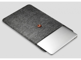 Felt Button Bag für 11" 12" MacBook & Notebook Sleeve Cover dunkelgrau