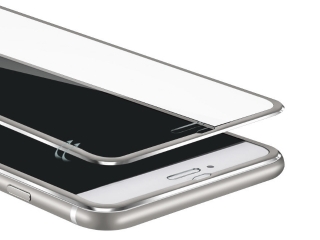 3D Panzerglas + Aluminium Frame für iPhone 8 Plus Glasfolie - silber