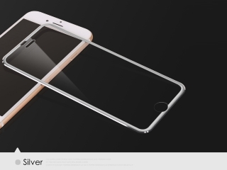 3D Panzerglas + Aluminium Frame für iPhone 8 Plus Glasfolie - silber