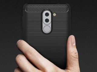 Honor 6X Carbon Gummi Hülle TPU Case schwarz
