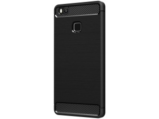 Huawei P9 Lite Carbon Gummi Hülle TPU Case schwarz