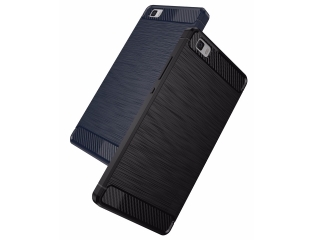 Huawei P8 Lite Carbon Gummi Hülle TPU Case schwarz