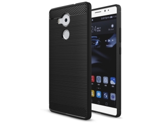 Huawei Mate 8 Carbon Gummi Hülle TPU Case schwarz