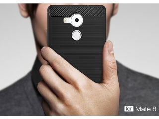 Huawei Mate 8 Carbon Gummi Hülle TPU Case schwarz