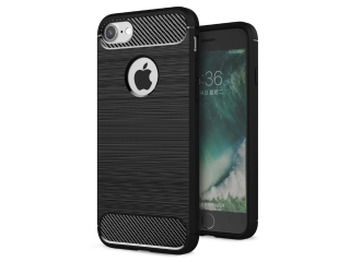 Apple iPhone 7 Carbon Gummi Hülle TPU Case schwarz