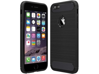 Apple iPhone 6/6S Carbon Gummi Hülle TPU Case schwarz