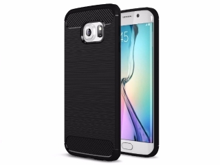 Samsung Galaxy S6 Edge Carbon Gummi Hülle TPU Case schwarz