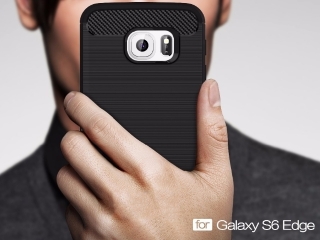Samsung Galaxy S6 Edge Carbon Gummi Hülle TPU Case schwarz