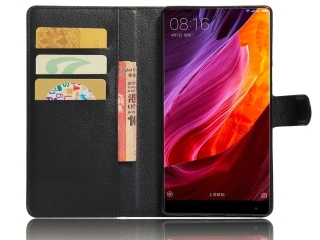 Xiaomi Mi Mix Lederhülle Portemonnaie Karten Etui schwarz