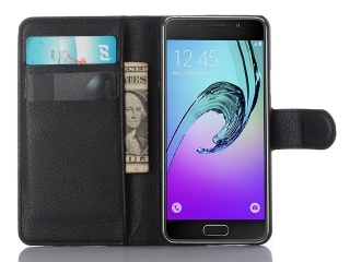 Samsung Galaxy A3 2017 Lederhülle Portemonnaie Karten Etui schwarz