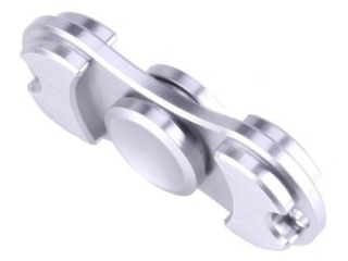 Fidget Spinner 2-Flügel Duo-Spinner 2-Wing Aluminium Relax Toy silber
