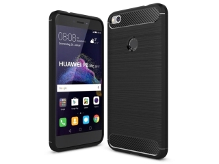Huawei P8 Lite 2017 Carbon Gummi Hülle TPU Case schwarz