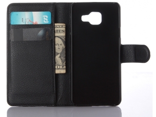 Samsung Galaxy A5 2016 Lederhülle Portemonnaie Karten Etui schwarz
