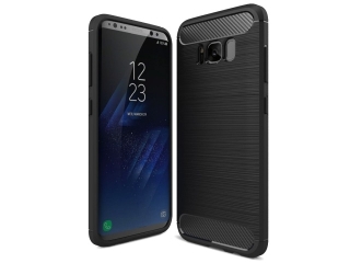 Samsung Galaxy S8 Carbon Gummi Hülle TPU Case schwarz