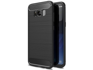 Samsung Galaxy S8+ Carbon Gummi Hülle TPU Case schwarz
