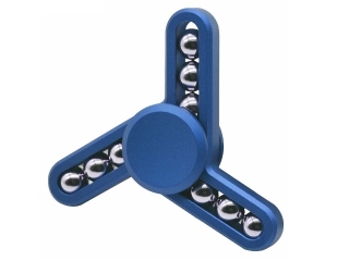 Fidget Spinner mit Stahlperlen - Tri-Spinner zum Relaxen in blau