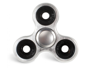 Premium Fidget Spinner aus massivem Aluminium & Stahl gefräst silber