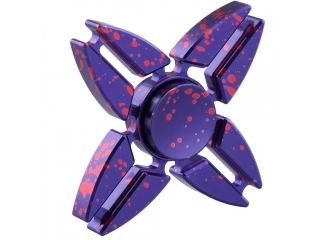 Premium Fidget Spinner Aluminium oxidiert mit Splash Effekt - purple