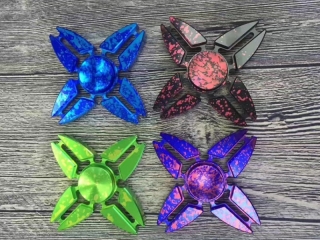 Premium Fidget Spinner Aluminium oxidiert mit Splash Effekt - purple