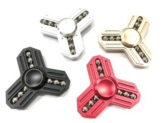 Fidget Spinner Tri-Star Aluminium mit 9 Stahlkugeln - silber