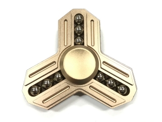 Fidget Spinner Tri-Star Aluminium mit 9 Stahlkugeln - gold