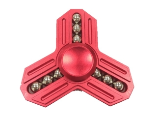 Fidget Spinner Tri-Star Aluminium mit 9 Stahlkugeln - rot