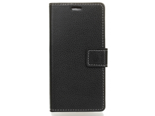 Huawei P10 Lite Lederhülle Portemonnaie Karten Etui schwarz