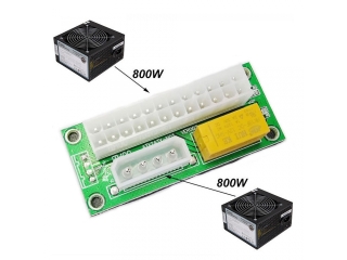 ATX 24-Pin Dual PSU Power Supply Netzteil Adapter für Crypto Mining
