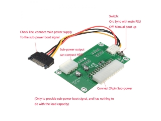 ATX 24-Pin Zweifach Netzteil Adapter Starter Board mit SATA Kabel