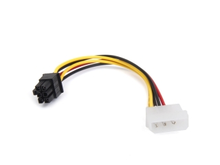 4-Pin IDE Molex auf 6-Pin Grafikkarten Strom Kabel Power Adapter