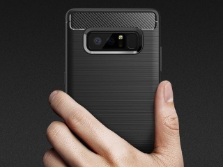Samsung Galaxy Note8 Carbon Gummi Hülle TPU Case schwarz