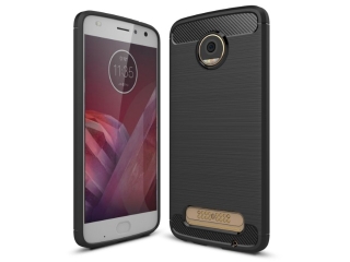 Motorola Moto Z2 Play Carbon Gummi Hülle TPU Case schwarz