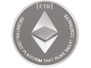 Ethereum Münze Silber - versilberte Ether ETH Symbol Münze ohne Wert
